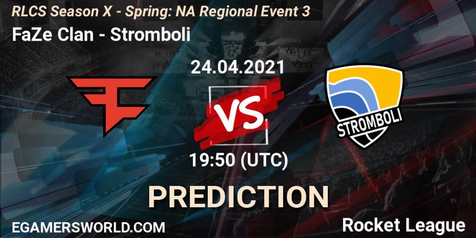 FaZe Clan - Stromboli: ennuste. 24.04.2021 at 19:15, Rocket League, RLCS Season X - Spring: NA Regional Event 3