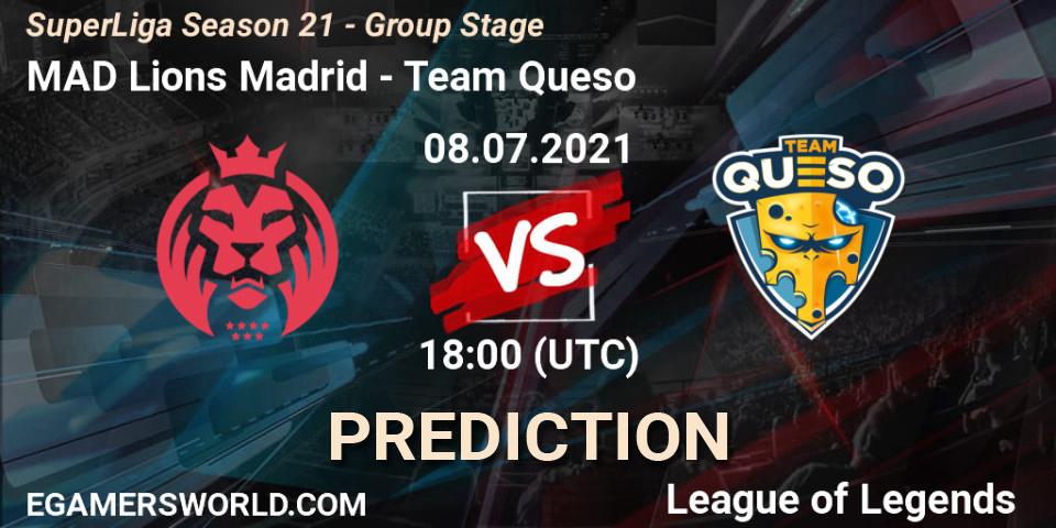 MAD Lions Madrid - Team Queso: ennuste. 08.07.21, LoL, SuperLiga Season 21 - Group Stage 