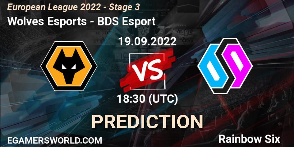 Wolves Esports - BDS Esport: ennuste. 19.09.2022 at 18:30, Rainbow Six, European League 2022 - Stage 3