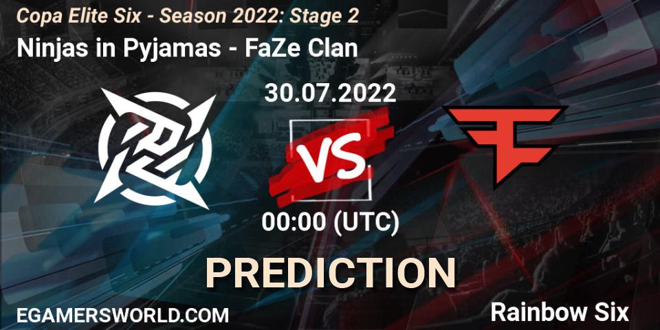 Ninjas in Pyjamas - FaZe Clan: ennuste. 29.07.22, Rainbow Six, Copa Elite Six - Season 2022: Stage 2