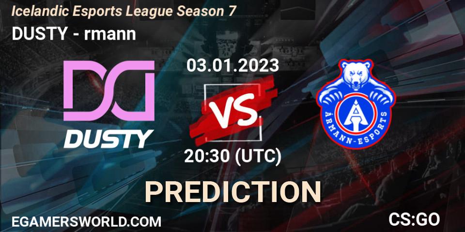 DUSTY - Ármann: ennuste. 03.01.2023 at 20:30, Counter-Strike (CS2), Icelandic Esports League Season 7