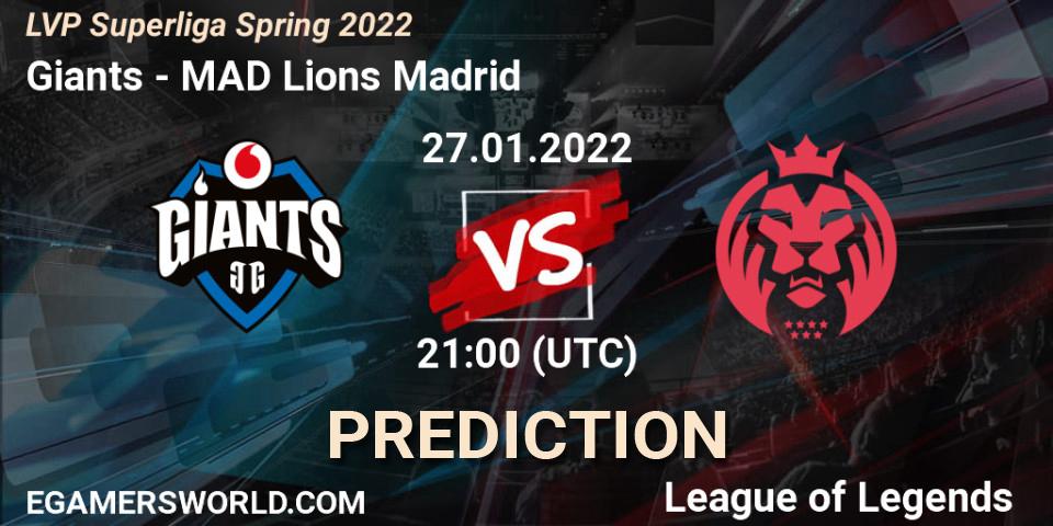 Giants - MAD Lions Madrid: ennuste. 27.01.2022 at 21:00, LoL, LVP Superliga Spring 2022