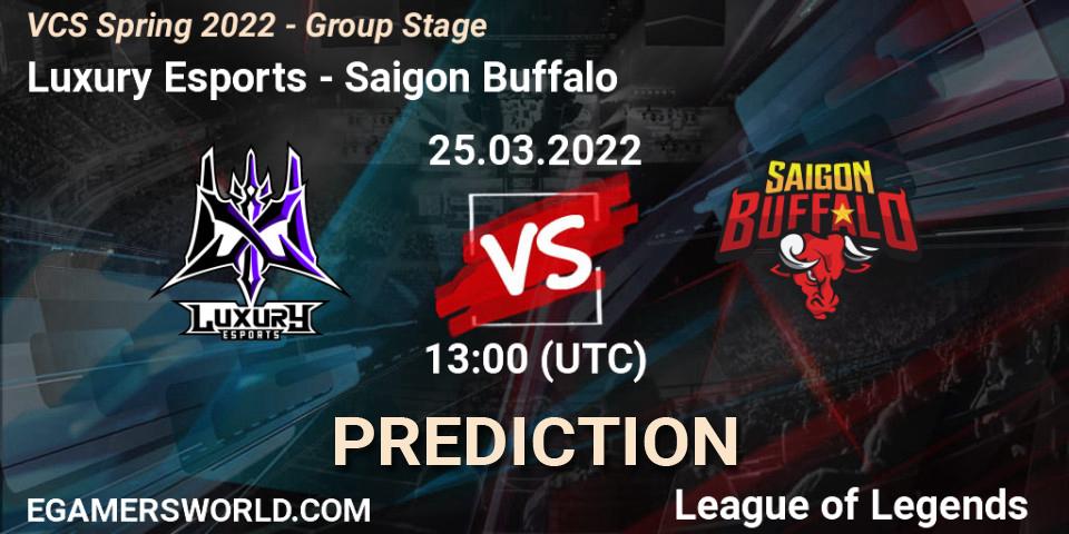 Luxury Esports - Saigon Buffalo: ennuste. 25.03.2022 at 13:00, LoL, VCS Spring 2022 - Group Stage 