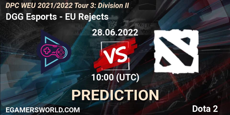 DGG Esports - EU Rejects: ennuste. 28.06.2022 at 09:56, Dota 2, DPC WEU 2021/2022 Tour 3: Division II