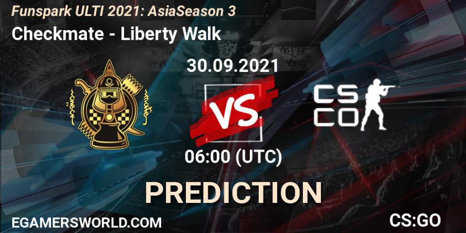 Checkmate - Liberty Walk: ennuste. 30.09.2021 at 06:00, Counter-Strike (CS2), Funspark ULTI 2021: Asia Season 3