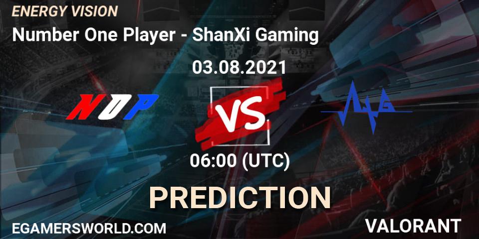 Number One Player - ShanXi Gaming: ennuste. 03.08.2021 at 06:00, VALORANT, ENERGY VISION