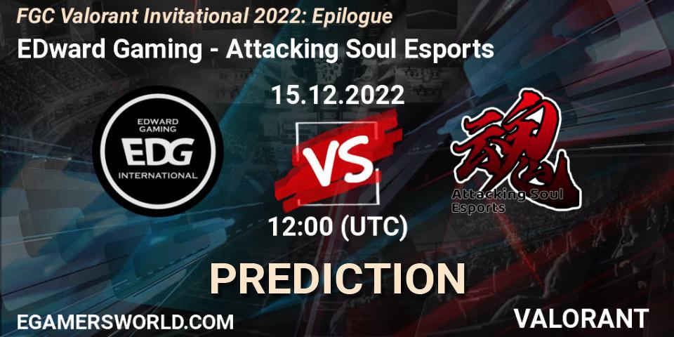 EDward Gaming - Attacking Soul Esports: ennuste. 15.12.2022 at 12:00, VALORANT, FGC Valorant Invitational 2022: Epilogue