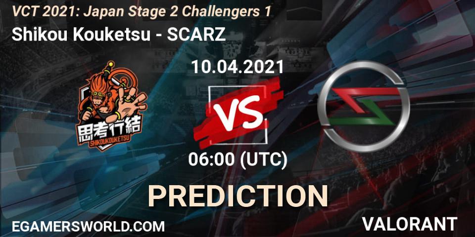 Shikou Kouketsu - SCARZ: ennuste. 10.04.2021 at 06:00, VALORANT, VCT 2021: Japan Stage 2 Challengers 1