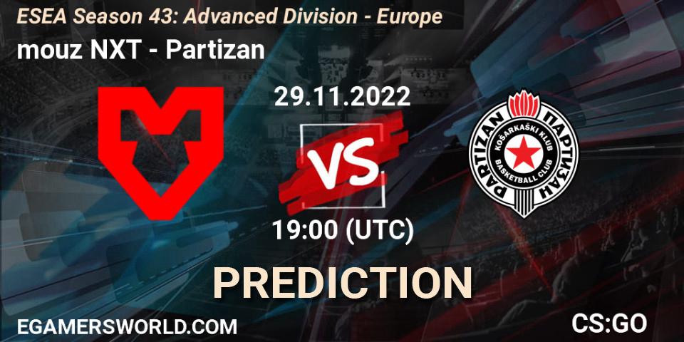 mouz NXT - Partizan: ennuste. 29.11.22, CS2 (CS:GO), ESEA Season 43: Advanced Division - Europe