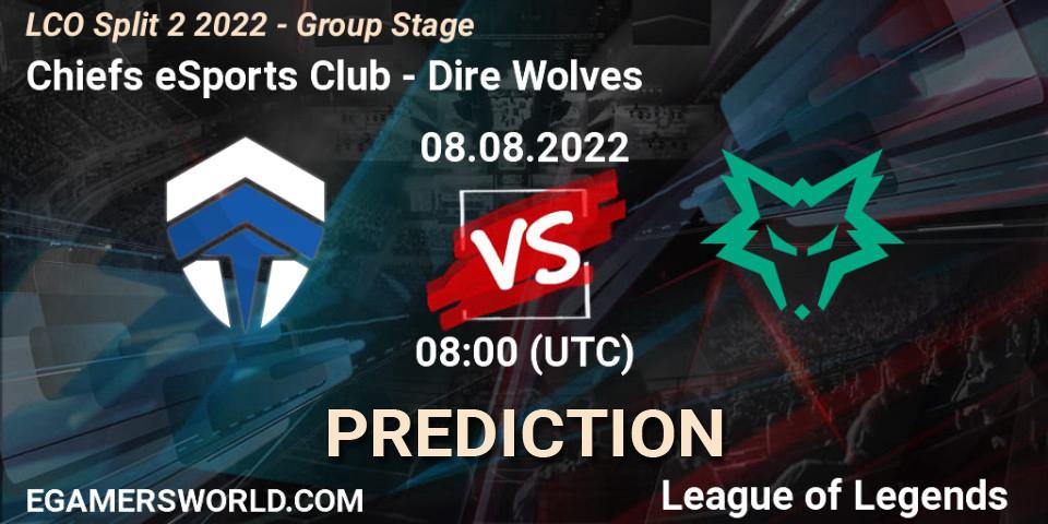 Chiefs eSports Club - Dire Wolves: ennuste. 08.08.22, LoL, LCO Split 2 2022 - Group Stage