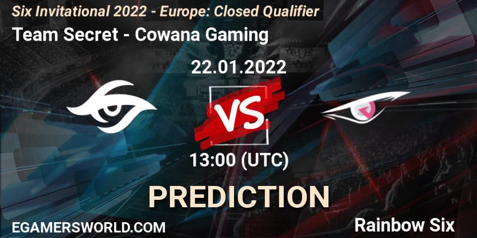 Team Secret - Cowana Gaming: ennuste. 22.01.2022 at 13:00, Rainbow Six, Six Invitational 2022 - Europe: Closed Qualifier