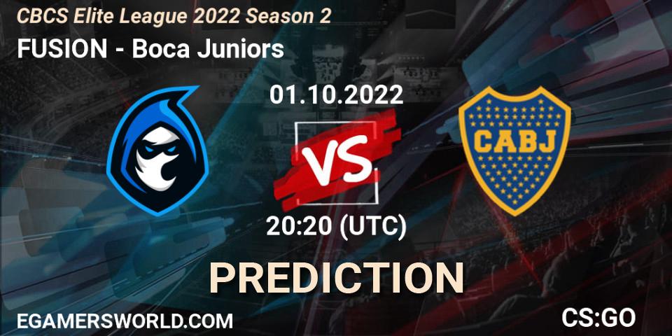FUSION - Boca Juniors: ennuste. 01.10.2022 at 20:20, Counter-Strike (CS2), CBCS Elite League 2022 Season 2