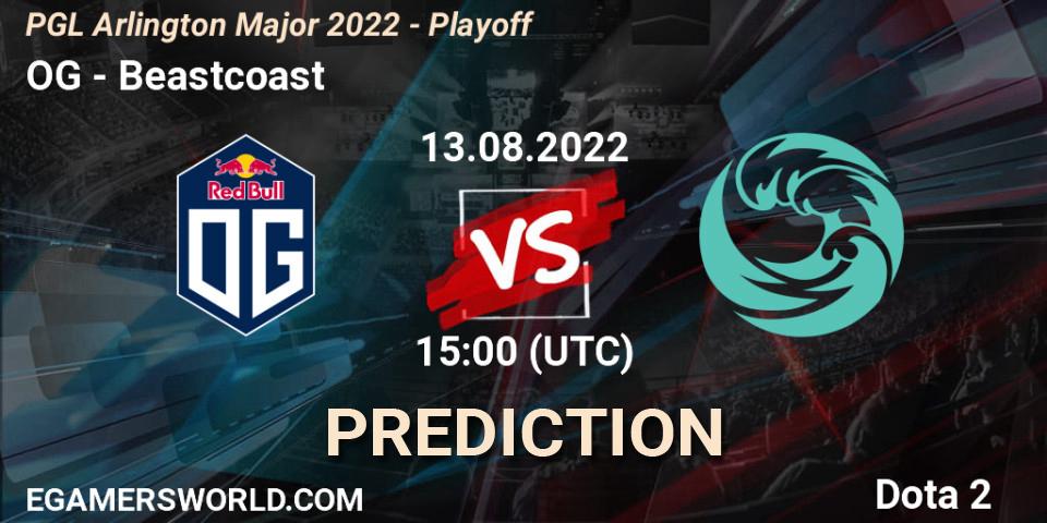 OG - Beastcoast: ennuste. 13.08.22, Dota 2, PGL Arlington Major 2022 - Playoff