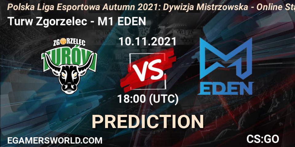 Turów Zgorzelec - M1 EDEN: ennuste. 10.11.2021 at 18:00, Counter-Strike (CS2), Polska Liga Esportowa Autumn 2021: Dywizja Mistrzowska - Online Stage