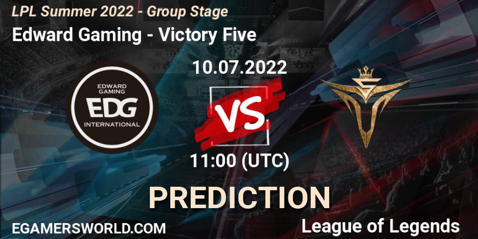 Edward Gaming - Victory Five: ennuste. 10.07.22, LoL, LPL Summer 2022 - Group Stage