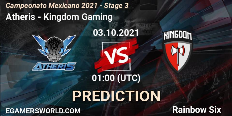 Atheris - Kingdom Gaming: ennuste. 03.10.2021 at 01:00, Rainbow Six, Campeonato Mexicano 2021 - Stage 3