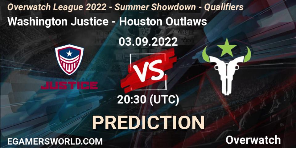Washington Justice - Houston Outlaws: ennuste. 03.09.22, Overwatch, Overwatch League 2022 - Summer Showdown - Qualifiers