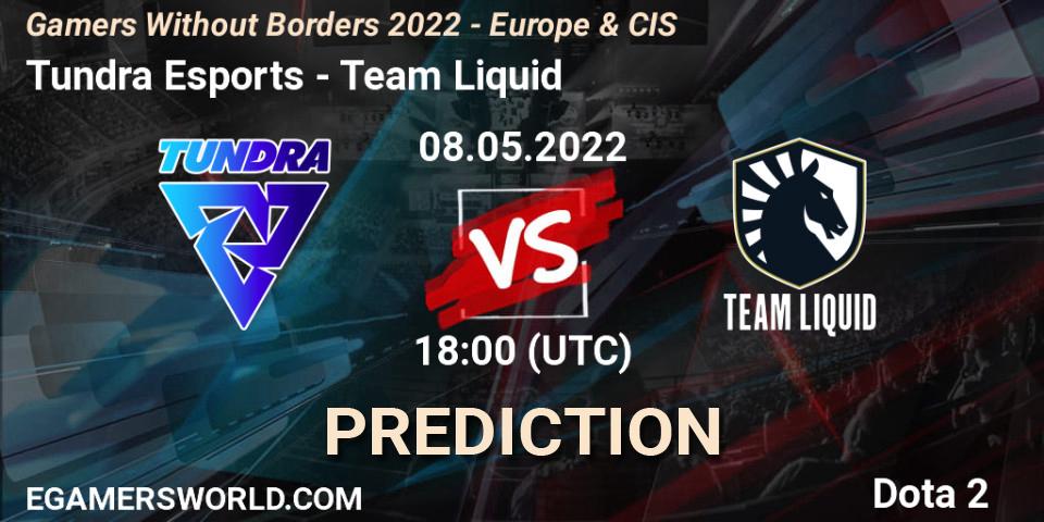 Tundra Esports - Team Liquid: ennuste. 08.05.2022 at 17:55, Dota 2, Gamers Without Borders 2022 - Europe & CIS