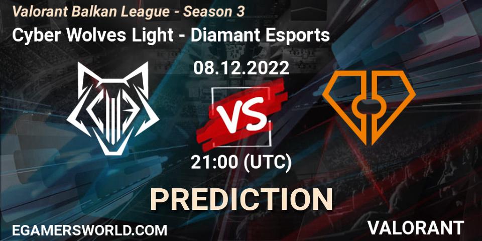 Cyber Wolves Light - Diamant Esports: ennuste. 08.12.22, VALORANT, Valorant Balkan League - Season 3