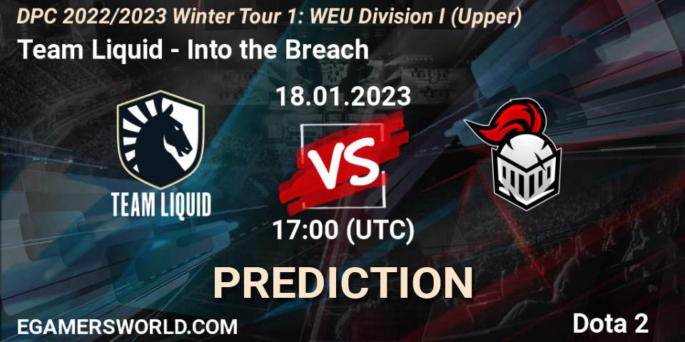 Team Liquid - Into the Breach: ennuste. 18.01.2023 at 18:25, Dota 2, DPC 2022/2023 Winter Tour 1: WEU Division I (Upper)