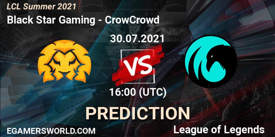 Black Star Gaming - CrowCrowd: ennuste. 30.07.2021 at 16:00, LoL, LCL Summer 2021