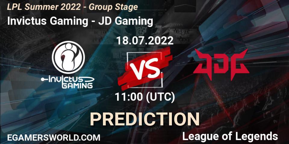 Invictus Gaming - JD Gaming: ennuste. 18.07.2022 at 11:00, LoL, LPL Summer 2022 - Group Stage