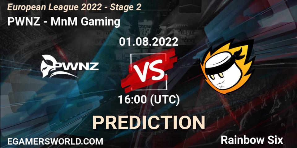PWNZ - MnM Gaming: ennuste. 01.08.2022 at 17:15, Rainbow Six, European League 2022 - Stage 2