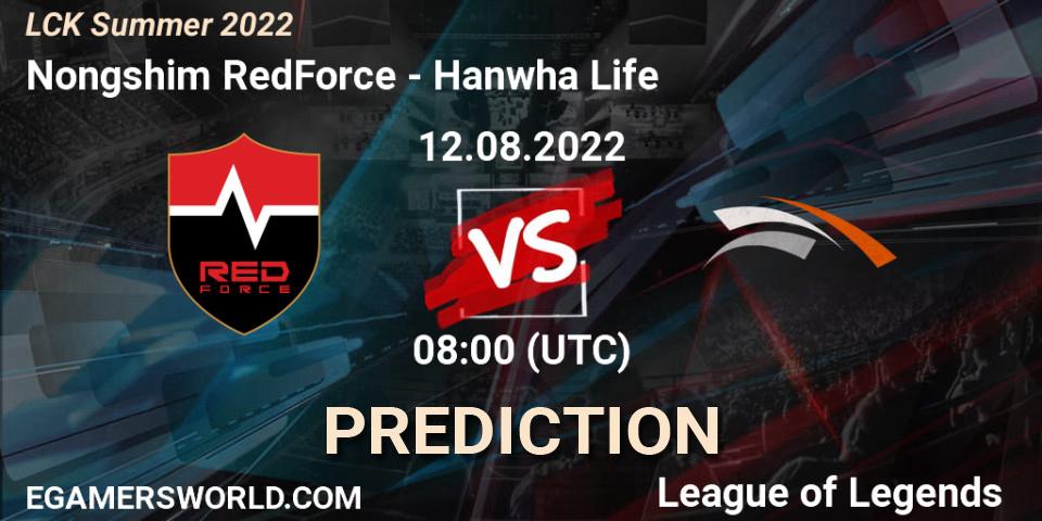 Nongshim RedForce - Hanwha Life: ennuste. 12.08.2022 at 08:00, LoL, LCK Summer 2022