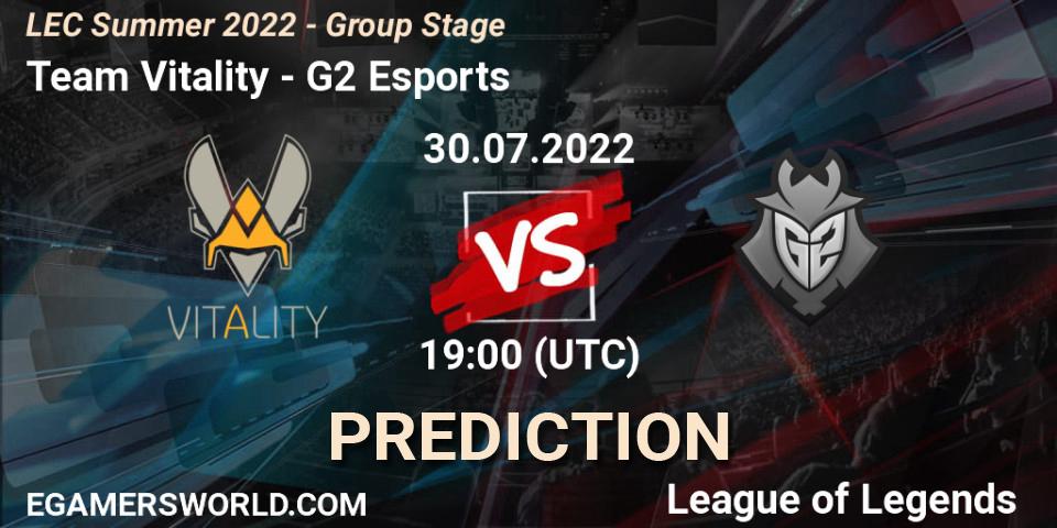Team Vitality - G2 Esports: ennuste. 30.07.22, LoL, LEC Summer 2022 - Group Stage