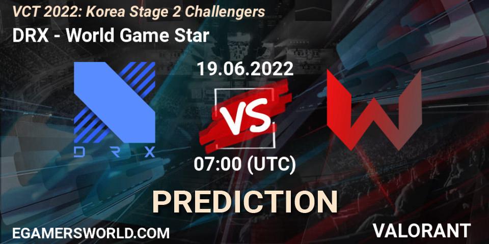 DRX - World Game Star: ennuste. 19.06.22, VALORANT, VCT 2022: Korea Stage 2 Challengers