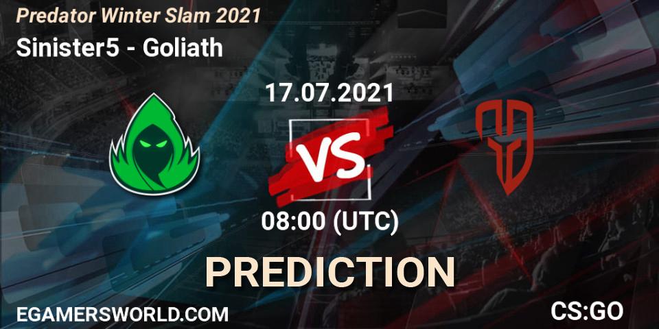 Sinister5 - Goliath: ennuste. 17.07.21, CS2 (CS:GO), Predator Winter Slam 2021