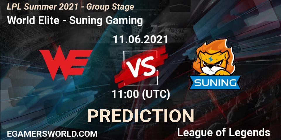 World Elite - Suning Gaming: ennuste. 11.06.2021 at 12:00, LoL, LPL Summer 2021 - Group Stage