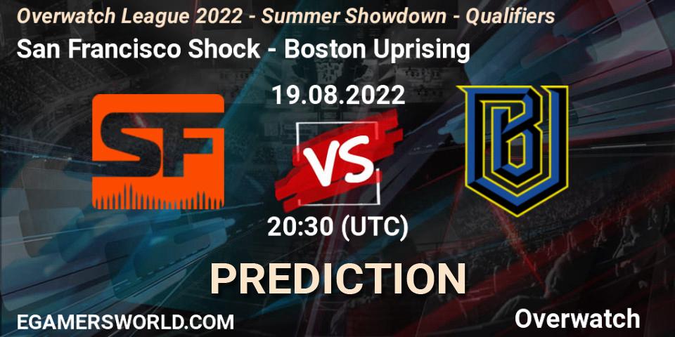 San Francisco Shock - Boston Uprising: ennuste. 19.08.2022 at 20:30, Overwatch, Overwatch League 2022 - Summer Showdown - Qualifiers