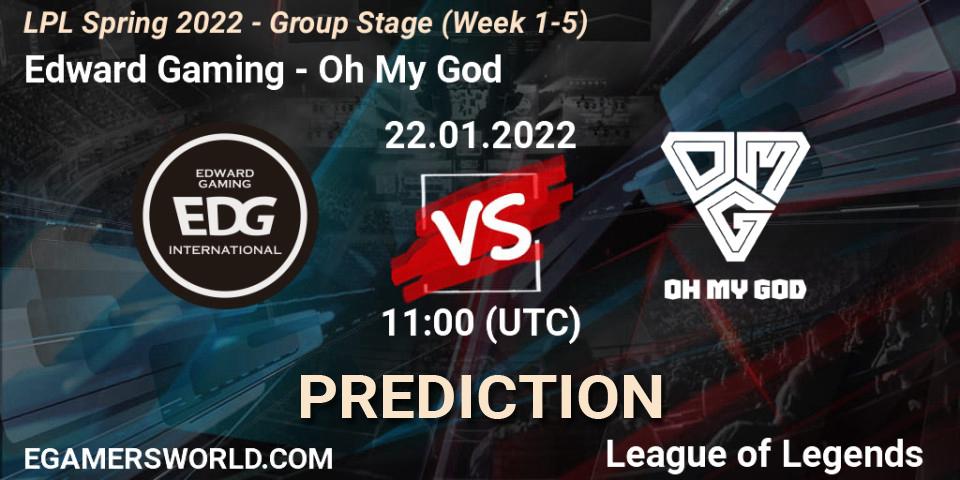 Edward Gaming - Oh My God: ennuste. 22.01.2022 at 11:45, LoL, LPL Spring 2022 - Group Stage (Week 1-5)