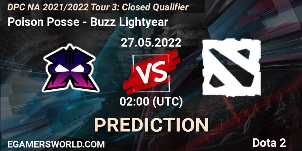 Poison Posse - Buzz Lightyear: ennuste. 27.05.2022 at 02:00, Dota 2, DPC NA 2021/2022 Tour 3: Closed Qualifier