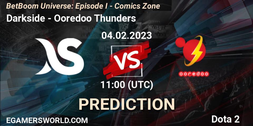 Darkside - Ooredoo Thunders: ennuste. 04.02.23, Dota 2, BetBoom Universe: Episode I - Comics Zone