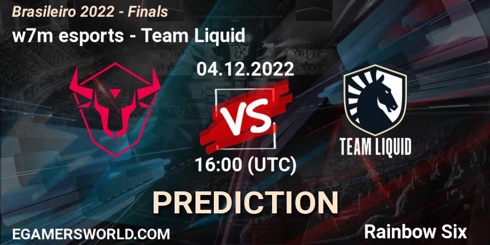 w7m esports - Team Liquid: ennuste. 04.12.2022 at 19:00, Rainbow Six, Brasileirão 2022 - Finals