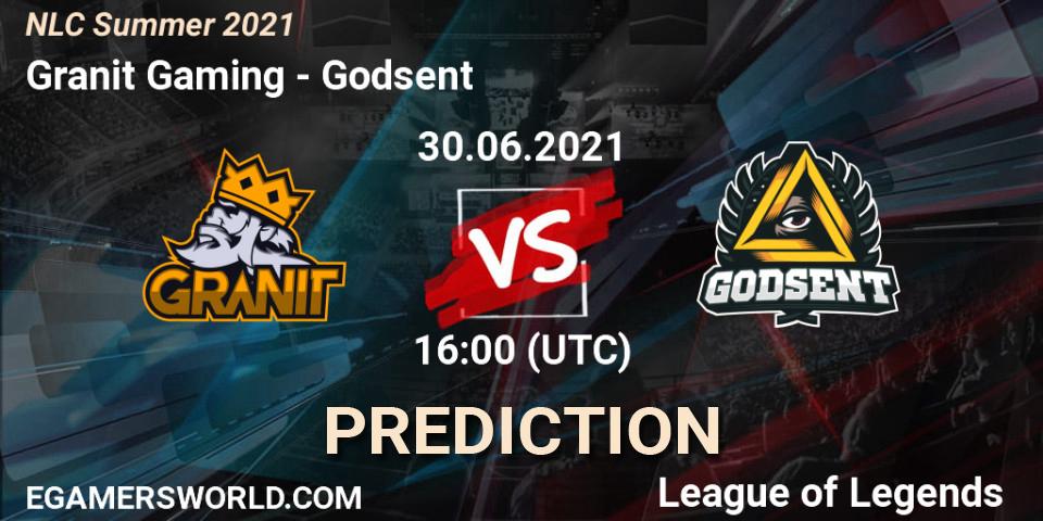 Granit Gaming - Godsent: ennuste. 30.06.2021 at 16:00, LoL, NLC Summer 2021