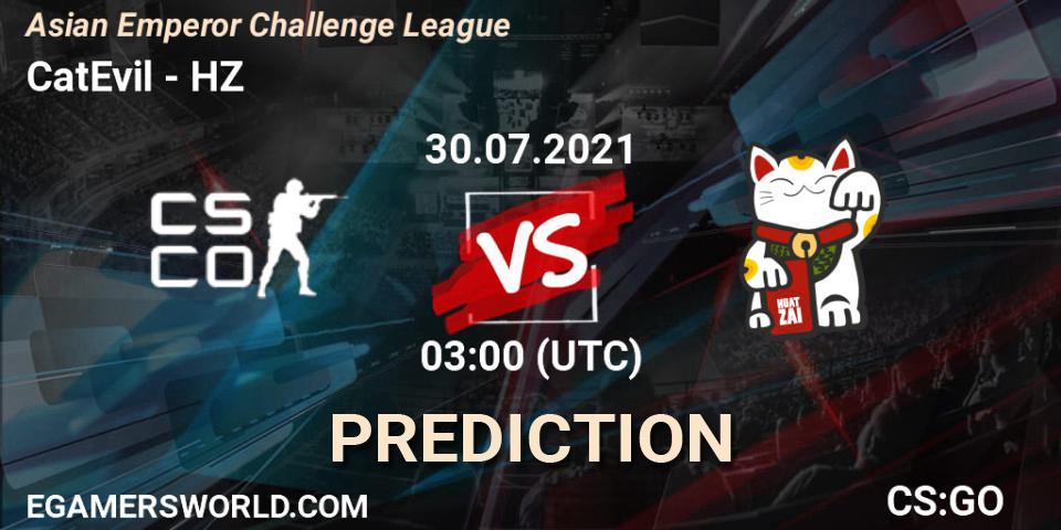 CatEvil - HZ: ennuste. 30.07.2021 at 03:00, Counter-Strike (CS2), Asian Emperor Challenge League