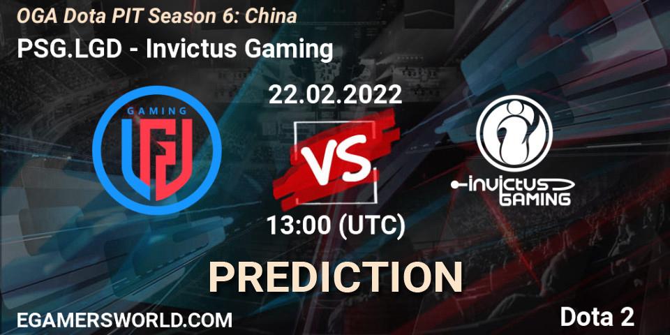 PSG.LGD - Invictus Gaming: ennuste. 22.02.22, Dota 2, OGA Dota PIT Season 6: China