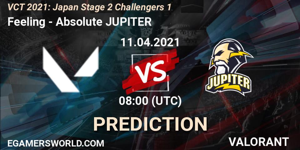 Feeling - Absolute JUPITER: ennuste. 11.04.2021 at 08:00, VALORANT, VCT 2021: Japan Stage 2 Challengers 1