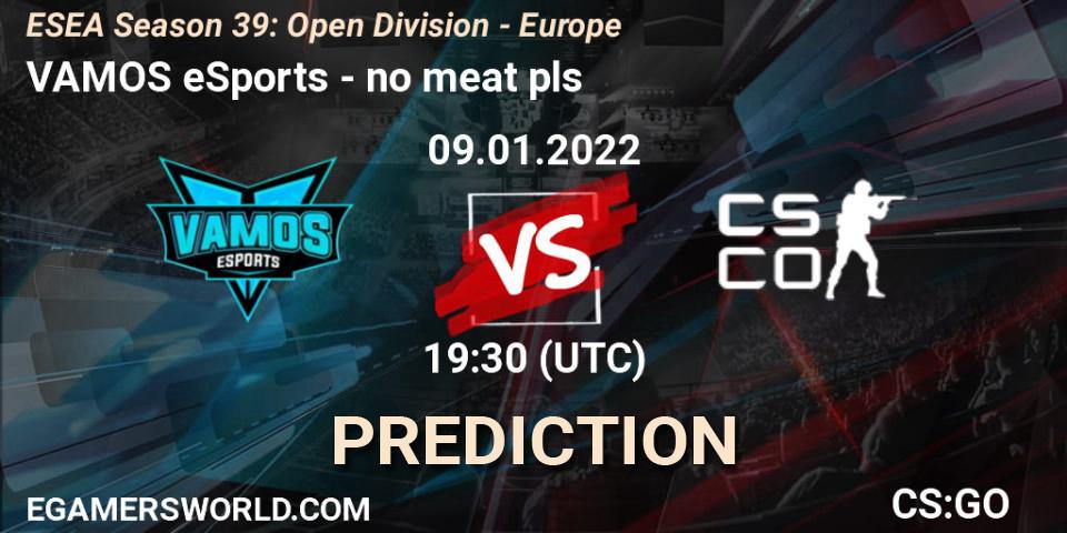 VAMOS eSports - no meat pls: ennuste. 09.01.2022 at 17:00, Counter-Strike (CS2), ESEA Season 39: Open Division - Europe