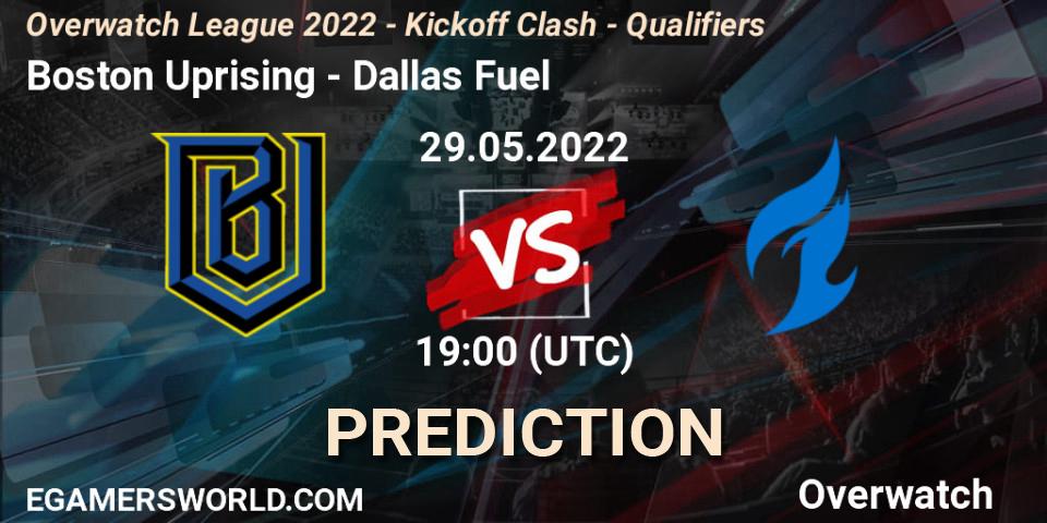 Boston Uprising - Dallas Fuel: ennuste. 29.05.22, Overwatch, Overwatch League 2022 - Kickoff Clash - Qualifiers