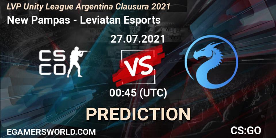 New Pampas - Leviatan Esports: ennuste. 27.07.2021 at 00:45, Counter-Strike (CS2), LVP Unity League Argentina Clausura 2021