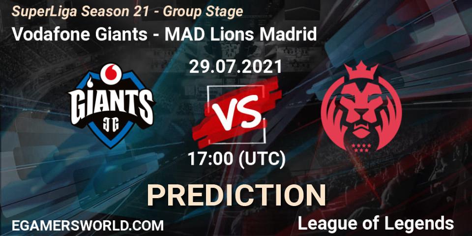 Vodafone Giants - MAD Lions Madrid: ennuste. 29.07.2021 at 20:00, LoL, SuperLiga Season 21 - Group Stage 
