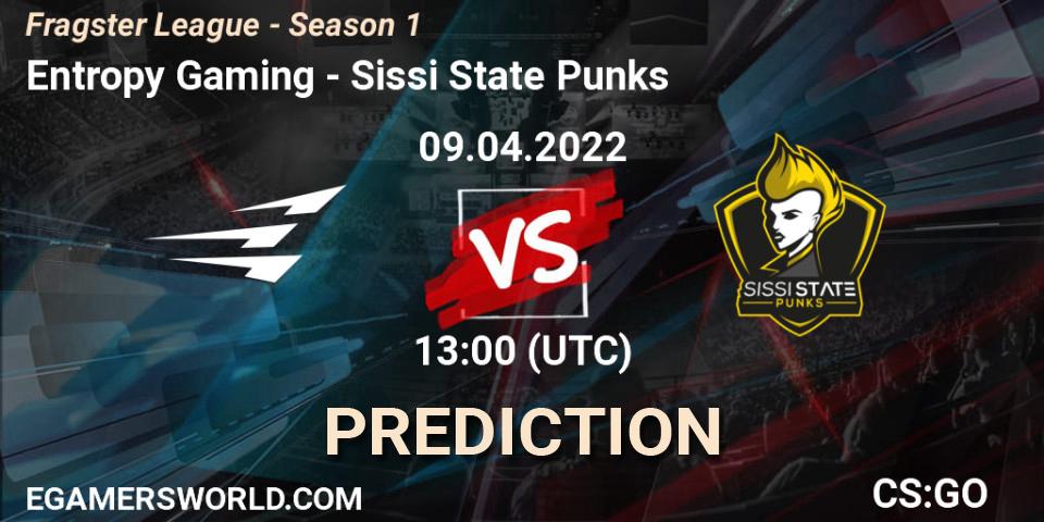 Entropy Gaming - Sissi State Punks: ennuste. 09.04.2022 at 13:20, Counter-Strike (CS2), Fragster League - Season 1
