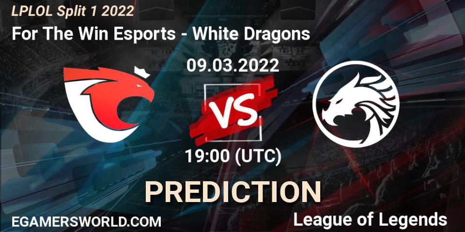 For The Win Esports - White Dragons: ennuste. 09.03.2022 at 19:00, LoL, LPLOL Split 1 2022