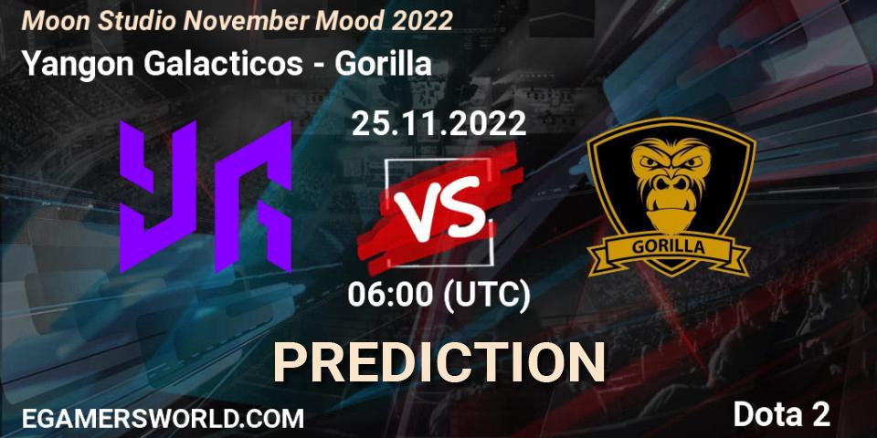 Yangon Galacticos - Gorilla: ennuste. 25.11.2022 at 06:04, Dota 2, Moon Studio November Mood 2022