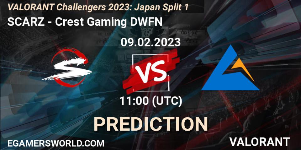 SCARZ - Crest Gaming DWFN: ennuste. 09.02.23, VALORANT, VALORANT Challengers 2023: Japan Split 1