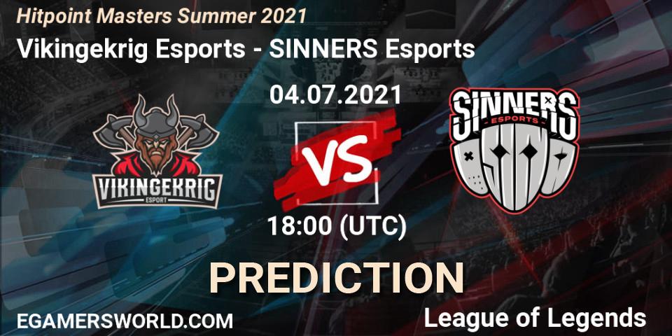Vikingekrig Esports - SINNERS Esports: ennuste. 04.07.2021 at 18:00, LoL, Hitpoint Masters Summer 2021